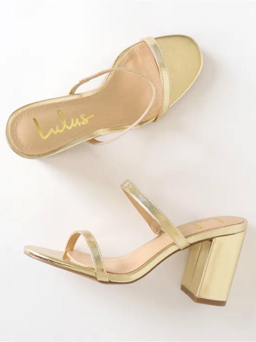 Lulu's Ariellie Gold Metallic High Heel Sandals